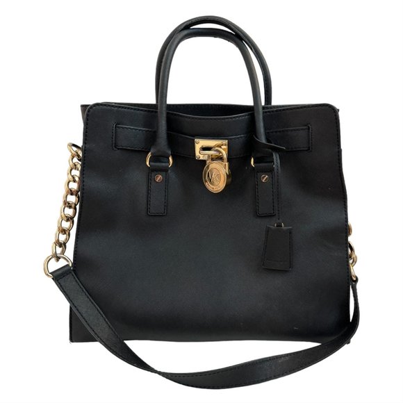 Michael Kors - Black Saffiano Leather Hamilton Tote - Picture 1 of 16